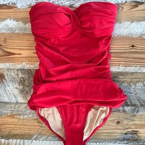 J. Crew Twisted Bandeau One Piece